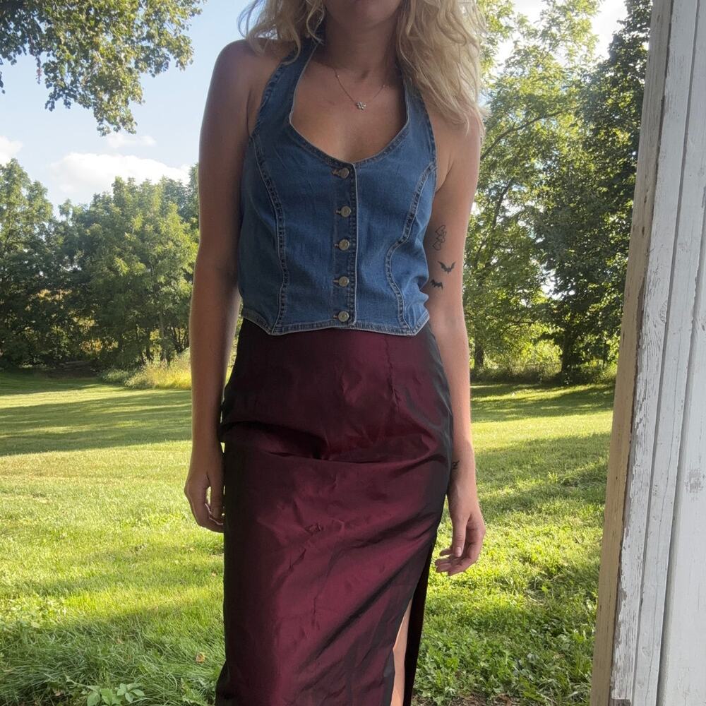 NWT Lone Star Denim Halter Top Vest Size Medium Cowgirl Boho Chic Western
